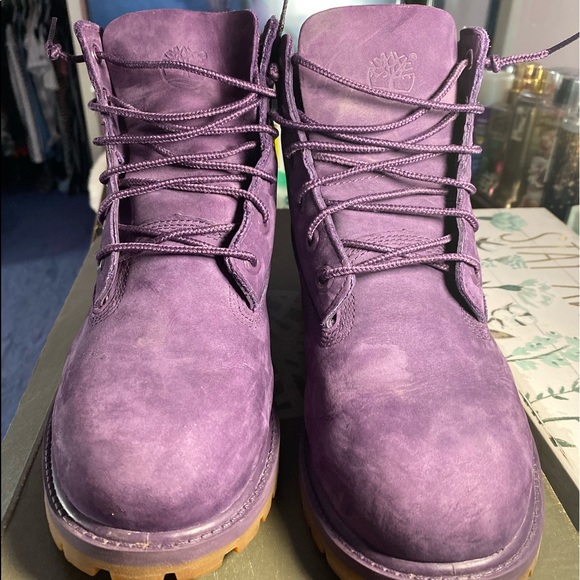 purple timberland boots
